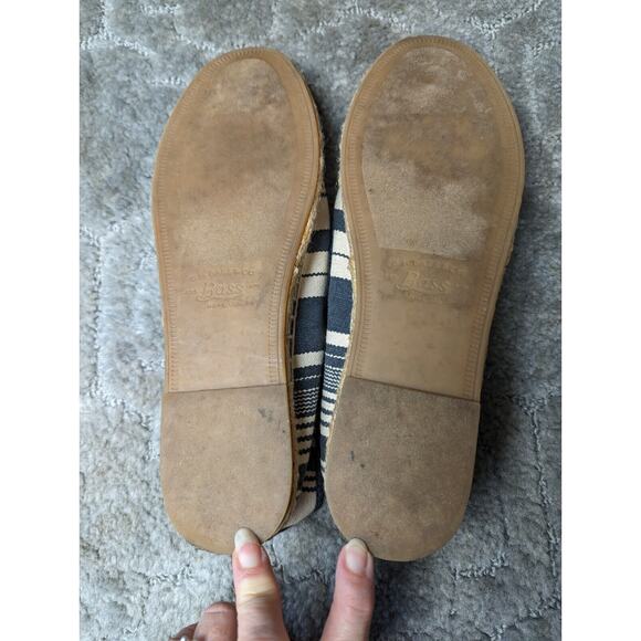 Bass Canvas Loafers WOMENS SIZE 6.5 Cream Navy espadrille flats casual comfy - Picture 8 of 10